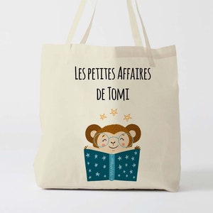 X965Y Tote bag Personnalisé enfant, tote bag école, sac de toile cabas, sac à doudou , sac pour habits enfant, tote bag crèche, sac crèche