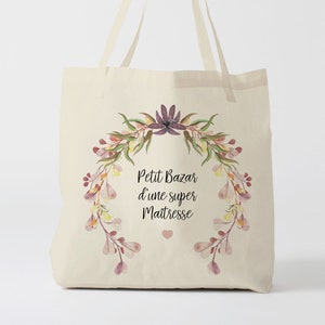 X716Y Tote bag Personnalisé maîtresse, sac de toile cabas, sac en coton, sac super maîtresse, sac à offrir maîtresse, school bag, sac toile