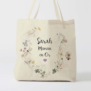 X1002Y tote bag mom in customizable gold cotton, tote bag to offer for shopping, customizable gift