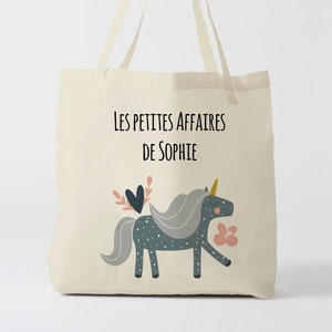 X903Y Tote bag Personnalisé enfant, tote bag école, sac de toile cabas, sac à doudou , sac pour habits enfant, tote bag crèche, sac crèche image 1