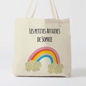 X1074Y Tote bag Personnalisé enfant, tote bag école, sac de toile cabas, sac à doudou , sac pour habits enfant, tote bag crèche, sac crèche