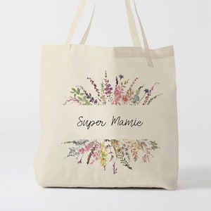 X841Y Tote bag super mamie, sac de toile cabas, sac mamie, marié mariage,Tote Bag,fourre-tout personnalisé,tote bag evjf, cadeau grand mere image 1