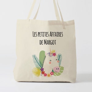 X630Y Tote bag Personnalisé enfant, tote bag école, sac de toile cabas, sac à doudou , sac pour habits enfant, tote bag crèche, sac crèche image 1