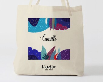 W39Y Tote bag name jungle, cotton bag, canvas bag, gift for bridesmaid, gift for wedding, tote bag, changing bag