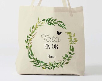 X1020Y Tote bag Custom tata, canvas bag tote, bridesmaid bag, married wedding, Tote Bag, tote bag, tote bag evjf
