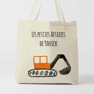 X934Y Tote bag Personnalisé enfant, tote bag école, sac de toile cabas, sac à doudou , sac pour habits enfant, tote bag crèche, sac crèche image 1