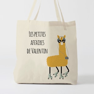 X767Y Tote bag Personnalisé enfant, tote bag école, sac de toile cabas, sac à doudou , sac pour habits enfant, tote bag crèche, sac crèche image 1