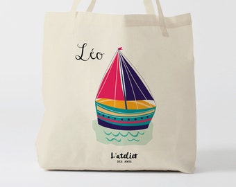 X512Y Tote bag personnalisable enfant, sac en toile, shopping bag, sac à langer, sac de courses, sac d'école, sac de plage, shopping bag