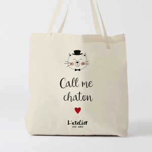 X165Y Tote bag Call me kitten, shopping bag, shopping bag, course bag, cotton bag, tote bags, shopping bag, luggage bag, cat