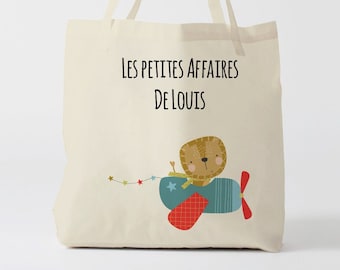 X925Y Tote bag Personnalisé enfant, tote bag école, sac de toile cabas, sac à doudou , sac pour habits enfant, tote bag crèche, sac crèche