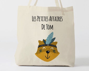 X809Y Tote bag Personnalisé enfant, tote bag école, sac de toile cabas, sac à doudou , sac camion de pompier, tote bag crèche, sac crèche