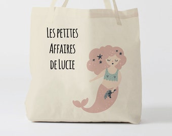 X626Y Tote bag Personnalisé enfant, tote bag école, sac de toile cabas, sac à doudou , sac pour habits enfant, tote bag crèche, sac crèche