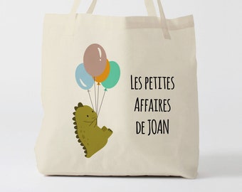 X756Y Tote bag Personnalisé enfant, tote bag école, sac de toile cabas, sac à doudou , sac pour habits enfant, tote bag crèche, sac crèche