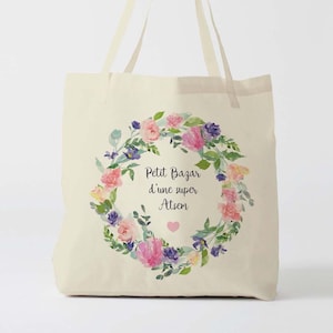 X1161Y tote bag atsem,  tote bag coton nounou, sac fourre-tout, sac à langer, tote bag coton, sac été, tote bag summer, sac en coton