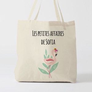 X761Y Tote bag Personnalisé enfant, tote bag école, sac de toile cabas, sac à doudou , sac pour habits enfant, tote bag crèche, sac crèche image 1