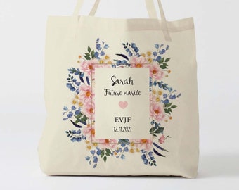 X1116Y Tote bag EVJF, sac de toile cabas, sac demoiselle d'honneur , marié mariage,Tote Bag,fourre-tout personnalisé, tote bag evjf