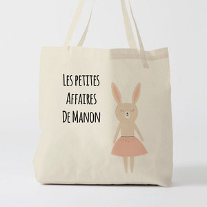 X832Y Tote bag Personnalisé enfant, tote bag école, sac de toile cabas, sac à doudou , sac camion de pompier, tote bag crèche, sac crèche image 1