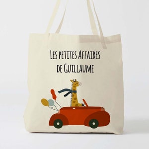 X1096Y Tote bag Personnalisé enfant, tote bag école, sac de toile cabas, sac à doudou , sac pour habits enfant, tote bag crèche, sac crèche