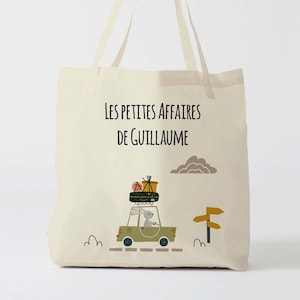 X1094Y Tote bag Personnalisé enfant, tote bag école, sac de toile cabas, sac à doudou , sac pour habits enfant, tote bag crèche, sac crèche