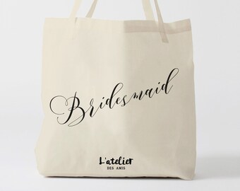 Tote bag bridesmaid, sac en toile, sac coton, sac en toile, sac fourre-tout, sac à main, sac à offrir,sac de cours, shopping bag,citation