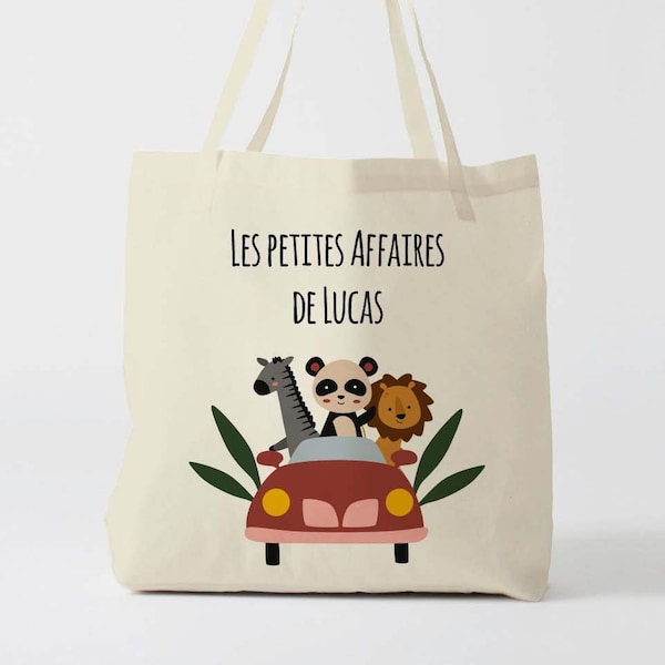 X1208Y Tote bag Animales infantiles personalizados, tote bag school, bolsa lona cabas, bolsa manta, bolsa para ropa infantil, tote bag nursery