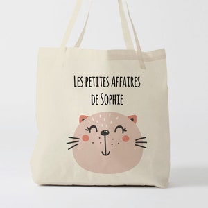X645Y Tote bag Personnalisé enfant, tote bag école, sac de toile cabas, sac à doudou , sac pour habits enfant, tote bag crèche, sac crèche