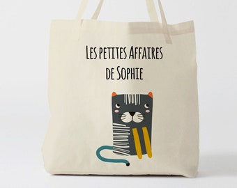 X893Y Tote bag Personnalisé enfant, tote bag école, sac de toile cabas, sac à doudou , sac pour habits enfant, tote bag crèche, sac crèche