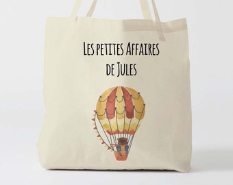 X1077Y Tote bag Personnalisé enfant, tote bag école, sac de toile cabas, sac à doudou , sac pour habits enfant, tote bag crèche, sac crèche