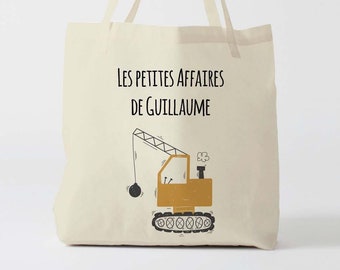 X1298Y Tote bag Personnalisé enfant, tote bag école, sac de toile cabas, sac à doudou , sac pour habits enfant, tote bag crèche, sac crèche