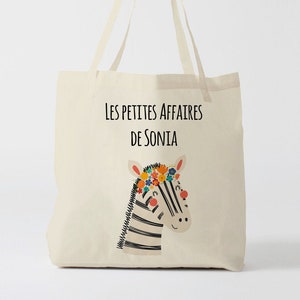 X909Y Tote bag Personnalisé enfant, tote bag école, sac de toile cabas, sac à doudou , sac pour habits enfant, tote bag crèche, sac crèche