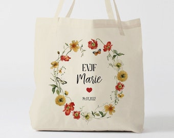 X1399Y Tote bag EVJF, sac mariage, sac demoiselle d'honneur , tote bag demoiselle d'honneur ,Tote Bag,tote bag personnalisé, tote bag evjf