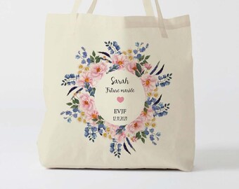 X1119Y Tote bag EVJF, sac de toile cabas, sac demoiselle d'honneur , marié mariage,Tote Bag,fourre-tout personnalisé, tote bag evjf