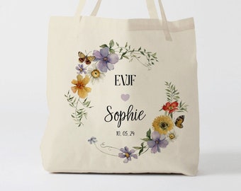 X1394Y Tote bag Evjf, tote bag pour mariage, sac mariage, cadeau mariage, tote bag demoiselle d'honneur, tote bag future mariée, sac evjf