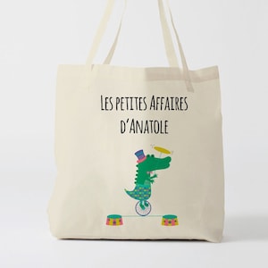 X918Y Tote bag Personnalisé enfant, tote bag école, sac de toile cabas, sac à doudou , sac pour habits enfant, tote bag crèche, sac crèche image 1