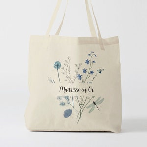 X874Y Tote bag Maîtresse en Or, sac de toile cabas, sac en coton, sac super maîtresse, sac à offrir maîtresse, school bag, sac toile, cadeau