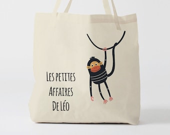 X684Y Tote bag Personnalisé enfant, tote bag école, sac de toile cabas, sac à doudou , sac pour habits enfant, tote bag crèche, sac crèche