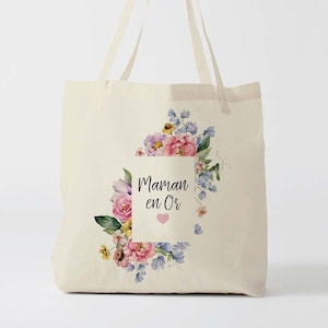X1383Y mom tote bag in gold, mom bag, Mother&#39;s Day, Mother&#39;s Day gift, mom tote bag, l&#39;atelier des amis tote bag, mom in gold