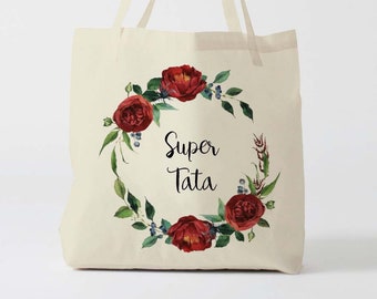 X1012Y Tote Bag Super Tata, Customizable Tote Bag, Customizable