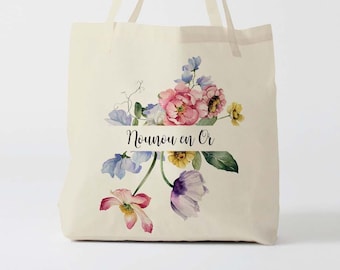 X1379y tote bag nanny in gold, tote bag cotton nanny, tote bag to offer nanny, nanny gift, bag to offer nanny, bag and cab, nanny bag