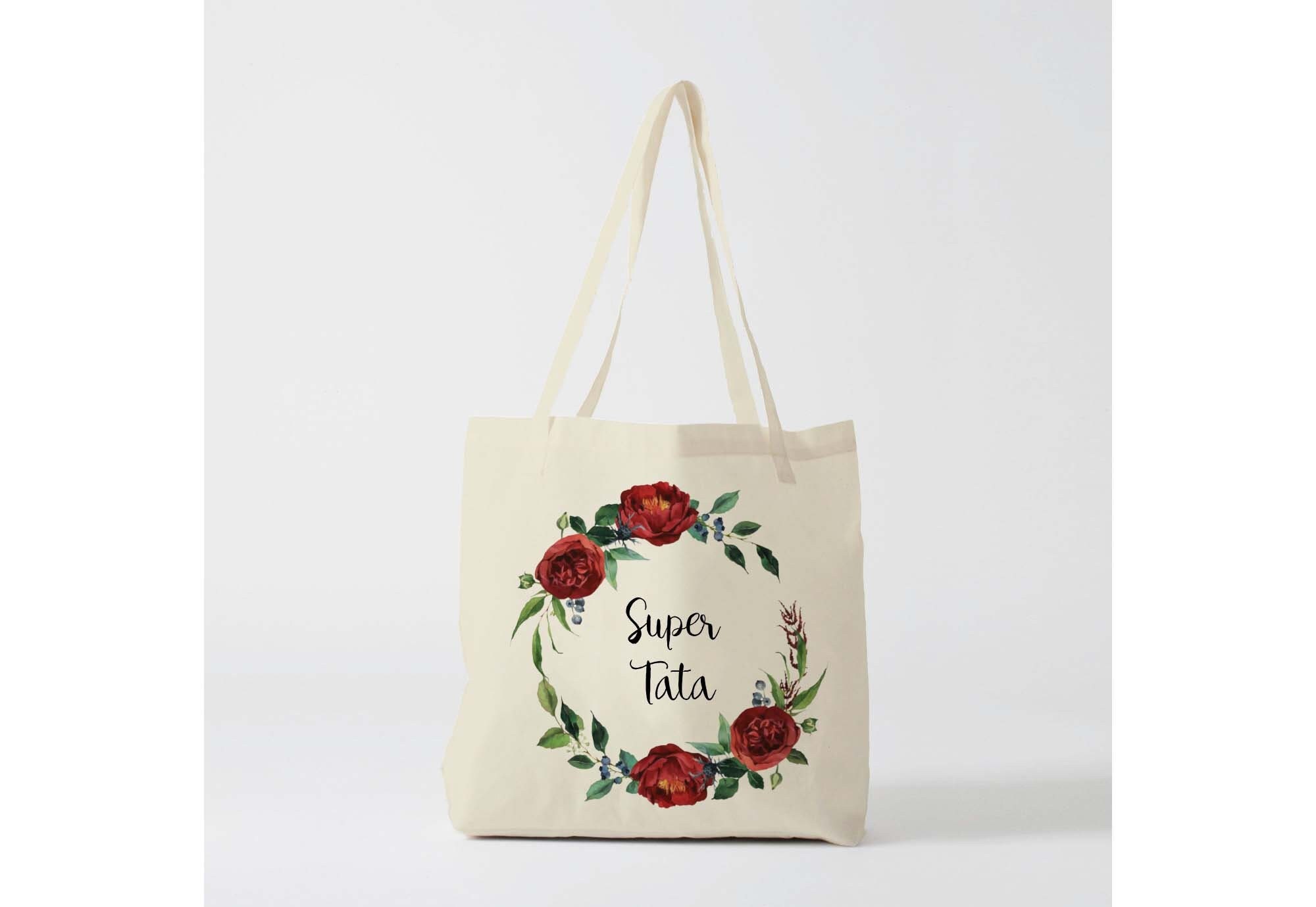 X1012Y Tote Bag Super Tata, Customizable Tote Bag, Customizable