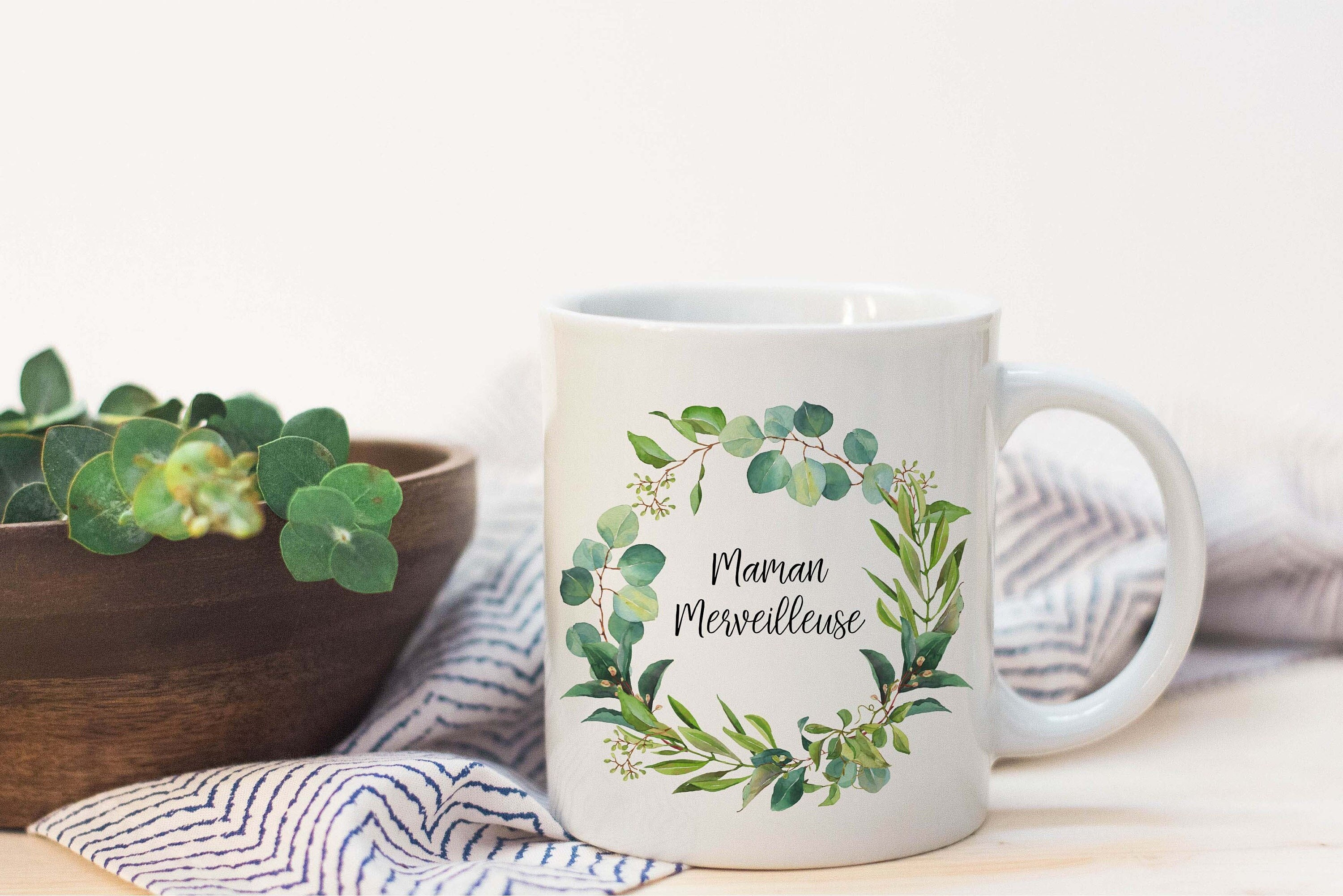 M2G_ Mug Personnalisé Céramique 325 Ml, Merveilleuse Maman, Mug Fête Des Mères, à Personnaliser, Cad