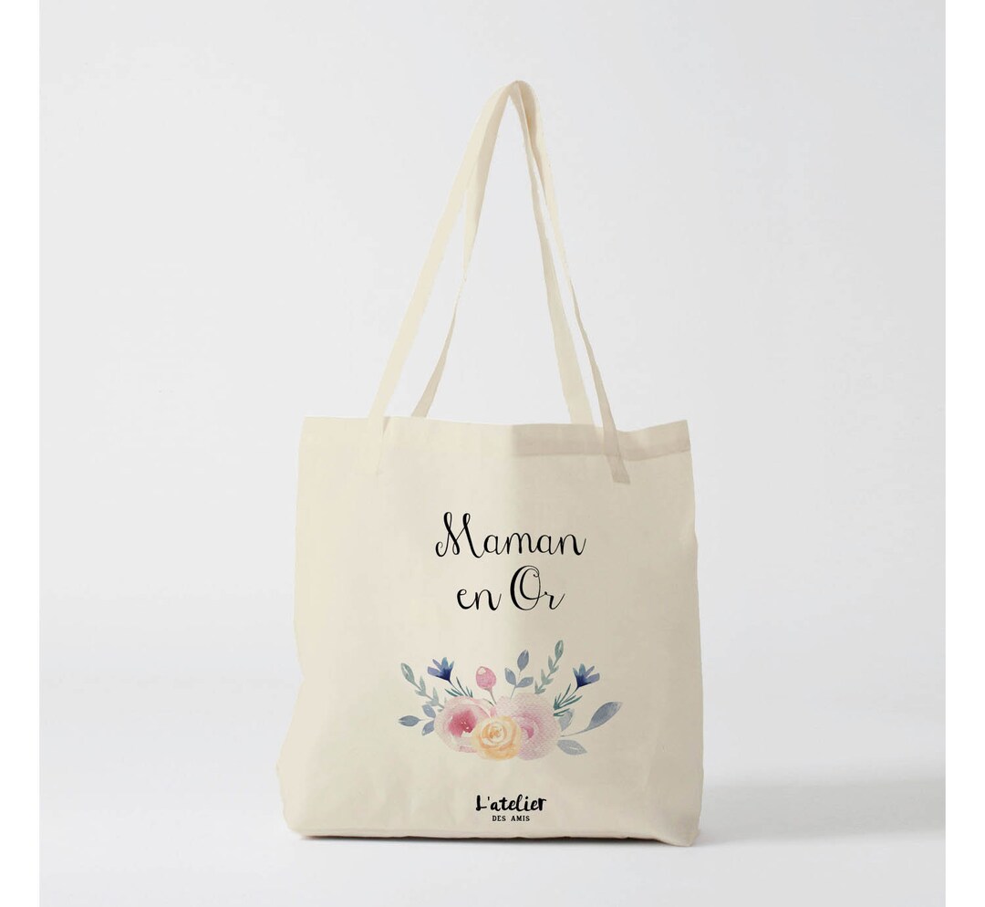 X571Y Mom Tote Bag in Gold, Custom Tote Bag, Tote Bag