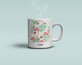 M32T Mug pink Flamingo, Flamingo, the coffee cup, cup tea, gift idea, tea time, kitchen, funny mug, coffee and tea, ceramics