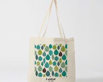 X74Y bag feuilles, sac à pain, sac de courses , shopping bag , sac de cours, sac en coton, sacs cabas, sac de plage, sac et bagage