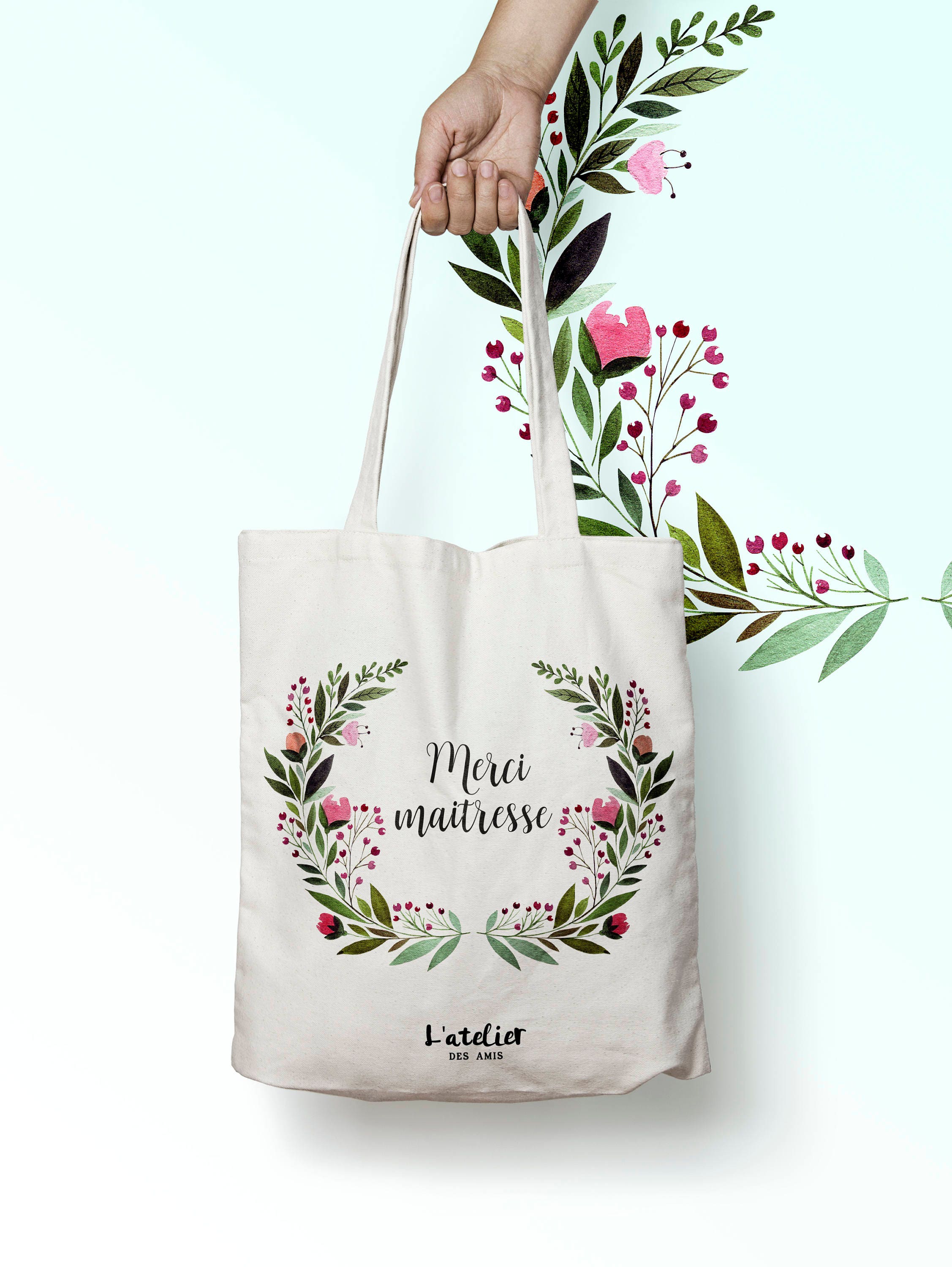 トートバッグ [ATHE VANESSABRUNO] Embroidery Rafa PANIER PM tote bag/BR 03W043383A.jpg