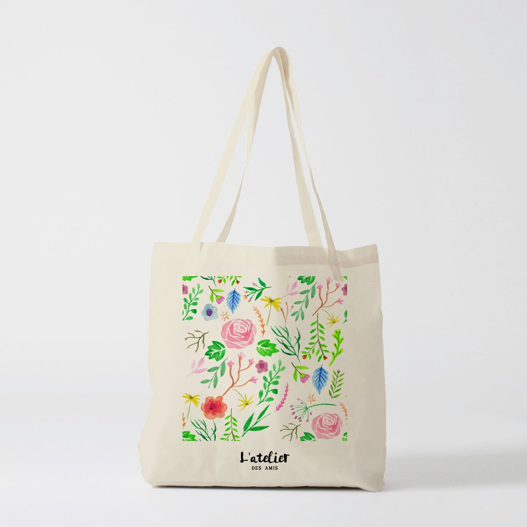 Tote Bag Flowers Canvas Bag Cotton Bag Shopping Bag Custom - Etsy