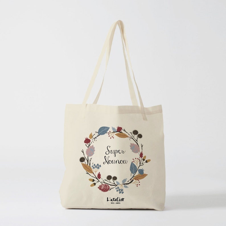 X560Y tote bag nanny, tote bag cotton nanny, tote bag, tote bag, changing bag, customizable tote bag, summer bag, nanny gift, cotton bag image 1