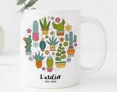 M7T Mug cactus, mug ceramic, home and kitchen, mug coffee mug tea, tea time, coffee time, gift mug, mug summer time, plant mug, mug