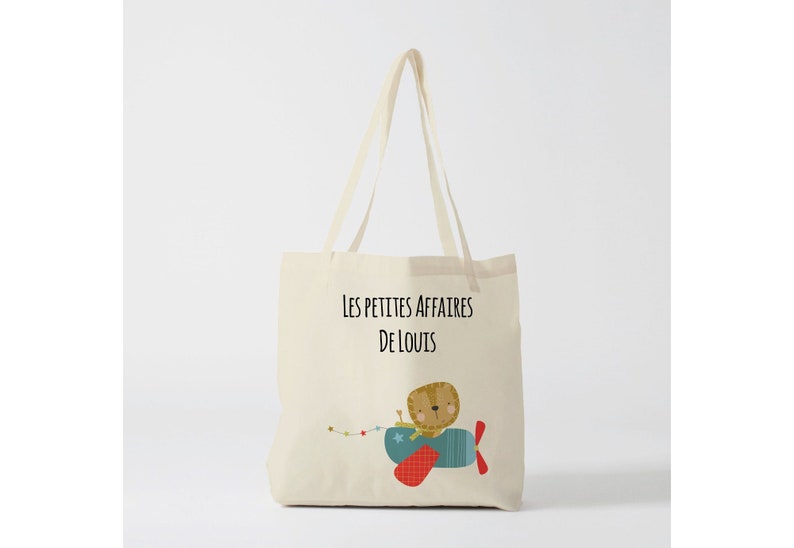 X925Y Tote bag Personnalisé enfant, tote bag école, sac de toile cabas, sac à doudou , sac pour habits enfant, tote bag crèche, sac crèche image 1