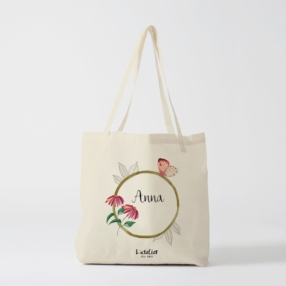 X517Y tote bag fleur personnalisable custom tote bag sac fourre
